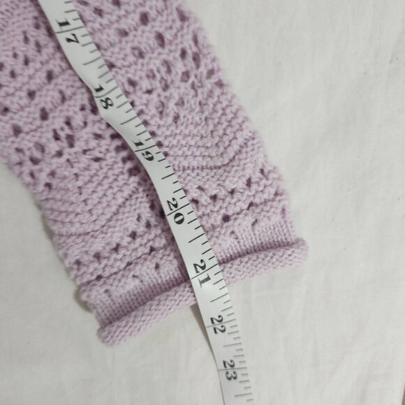 Jessica Simpson Womens Lavender Knit Cropped Sweater With Adjustable Ruch - Picture 5 of 6